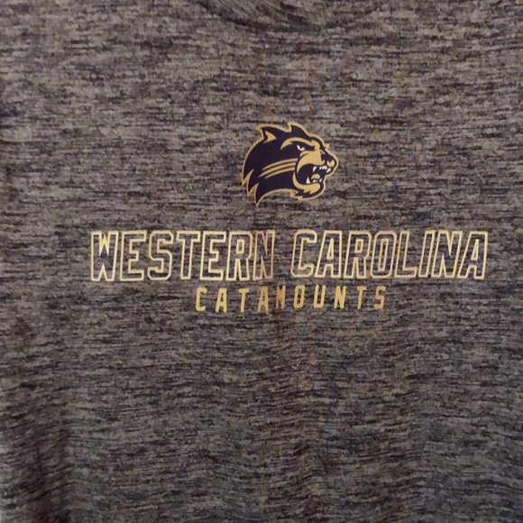 Western Carolina Catamounts Purple & Gray Striped Active T-Shirt Boys L 10/12 - Picture 4 of 12